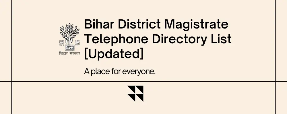 Bihar District Magistrate Telephone Directory List Updated 2024